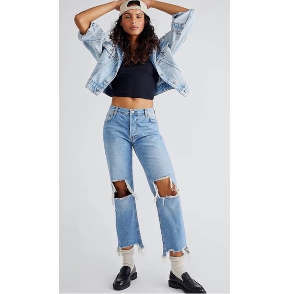 NWT Free People Maggie Mid Rise Straight Jean 29 - Picture 2 of 12